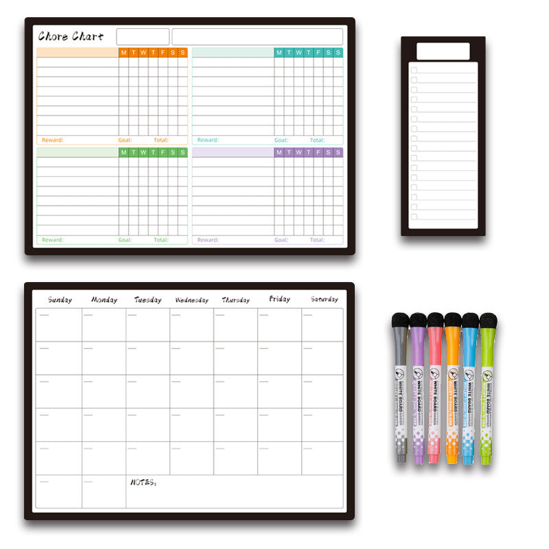 Calendar Magnetic White-board Wall Sticker, Learning Schedule Magnets Message Board