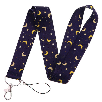 Personality Trend Hard Shell Protection Moon Planet Mobile Phone Lanyard Card Cover