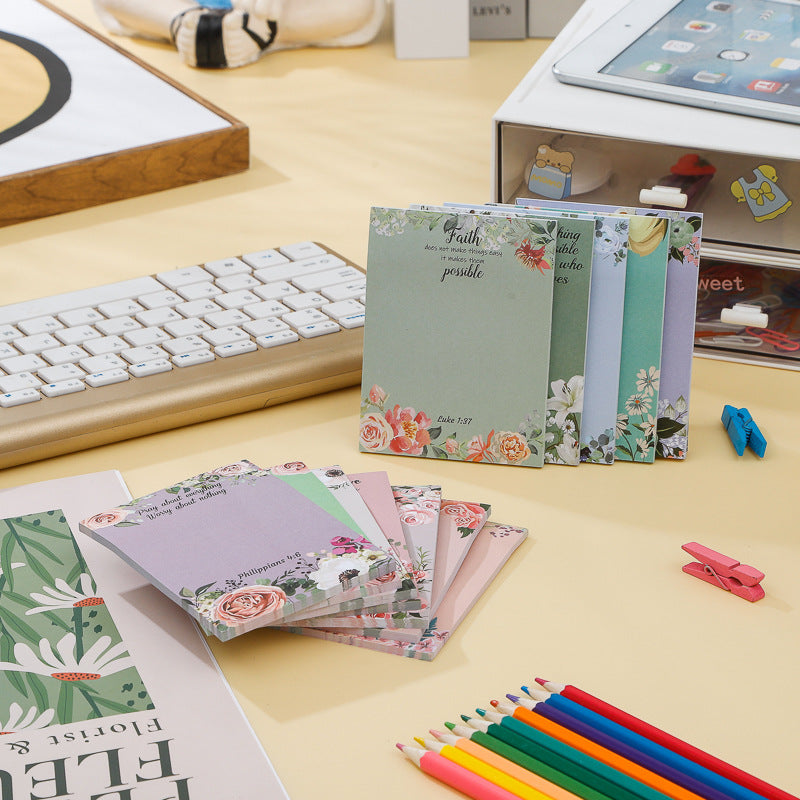 Notebook Note Paper Flower Note Tearable Notes Left Memo Material Collage Base Sticker