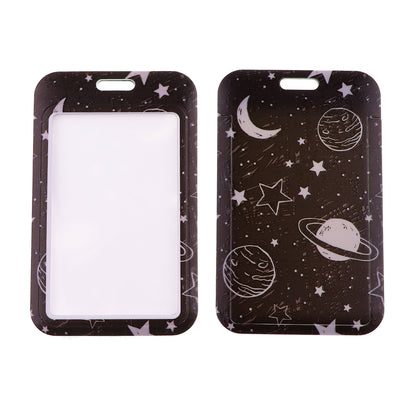 Personality Trend Hard Shell Protection Moon Planet Mobile Phone Lanyard Card Cover