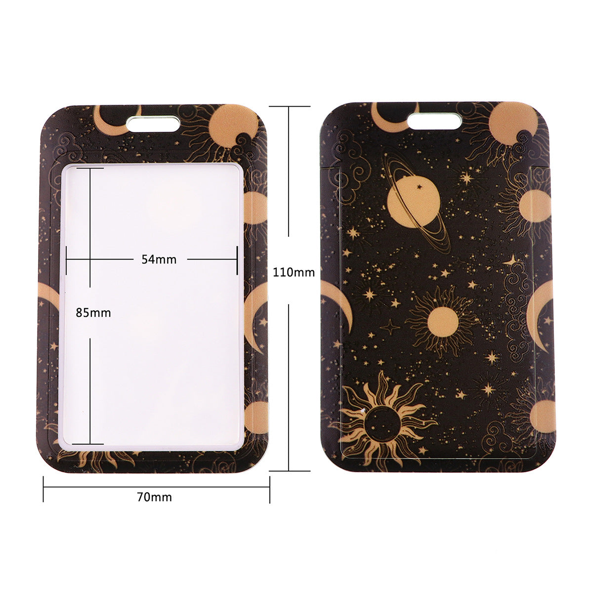 Personality Trend Hard Shell Protection Moon Planet Mobile Phone Lanyard Card Cover