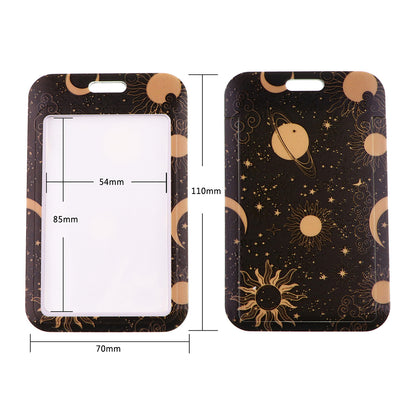 Personality Trend Hard Shell Protection Moon Planet Mobile Phone Lanyard Card Cover
