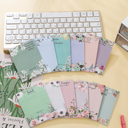 Notebook Note Paper Flower Note Tearable Notes Left Memo Material Collage Base Sticker