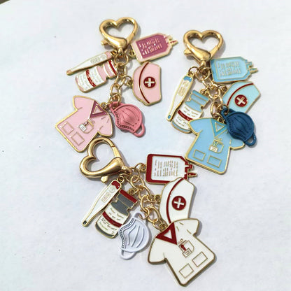 Medical Cap, Thermometer, Intravenous Infusion Bag, Mask, Facial Scrub, Nurse Keychain