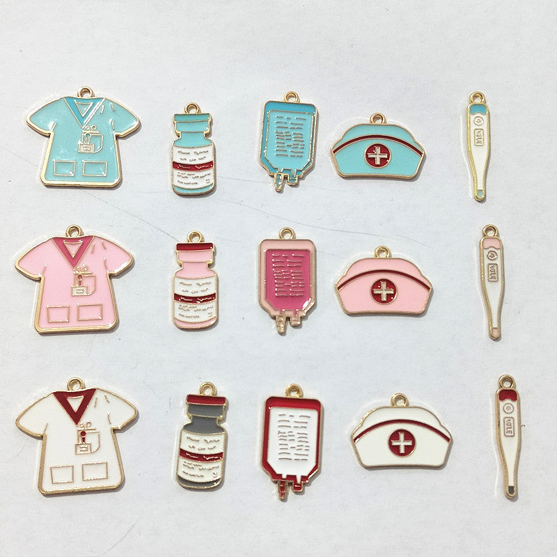 Medical Cap, Thermometer, Intravenous Infusion Bag, Mask, Facial Scrub, Nurse Keychain