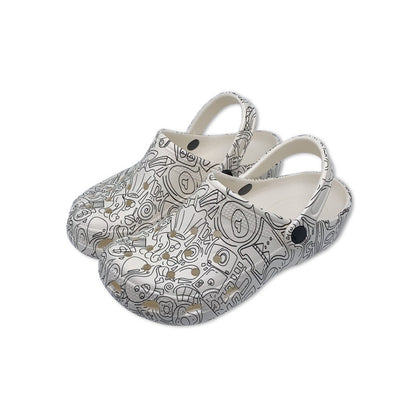 Indoor Thick Bottom Graffiti Hole Crocs
