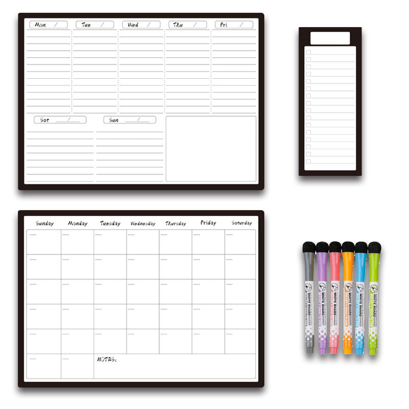 Calendar Magnetic White-board Wall Sticker, Learning Schedule Magnets Message Board