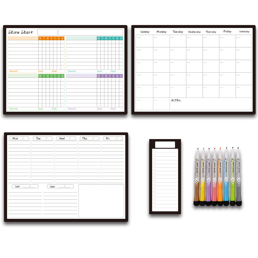 Calendar Magnetic White-board Wall Sticker, Learning Schedule Magnets Message Board