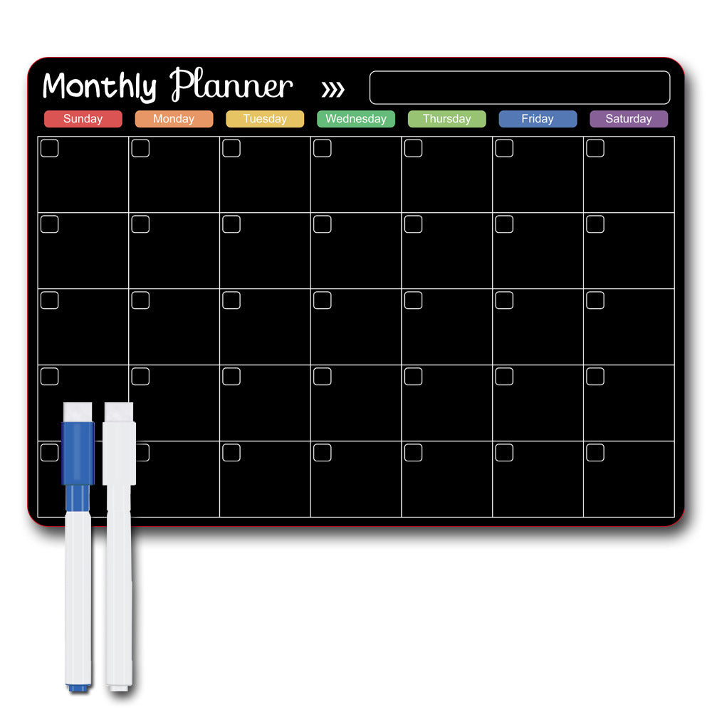 Calendar Magnetic White-board Wall Sticker, Learning Schedule Magnets Message Board