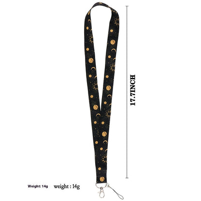 Personality Trend Hard Shell Protection Moon Planet Mobile Phone Lanyard Card Cover