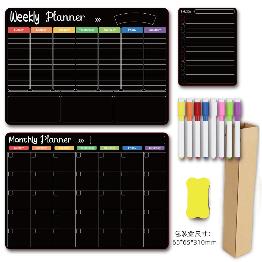Calendar Magnetic White-board Wall Sticker, Learning Schedule Magnets Message Board