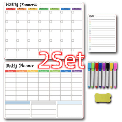 Calendar Magnetic White-board Wall Sticker, Learning Schedule Magnets Message Board