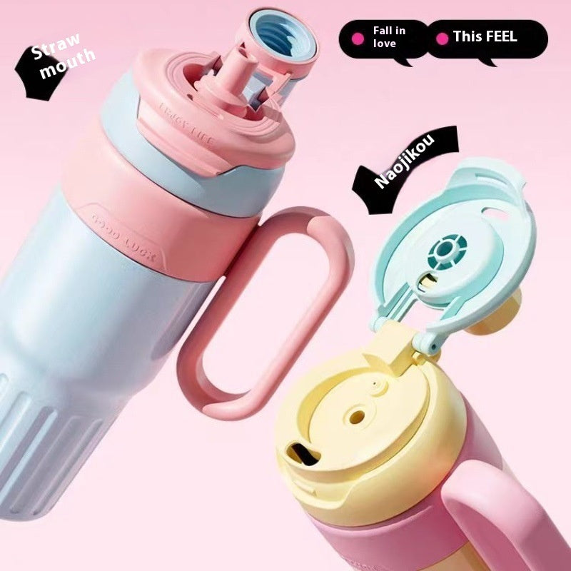 780ml Gradient Double Drink Thermal Cup Stainless Steel With Lid Coffee Cup