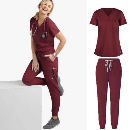 Hand Washing Split Suit Short Sleeve Hand-brushing Suit Beauty Pet Stomatologist Nurse Overalls