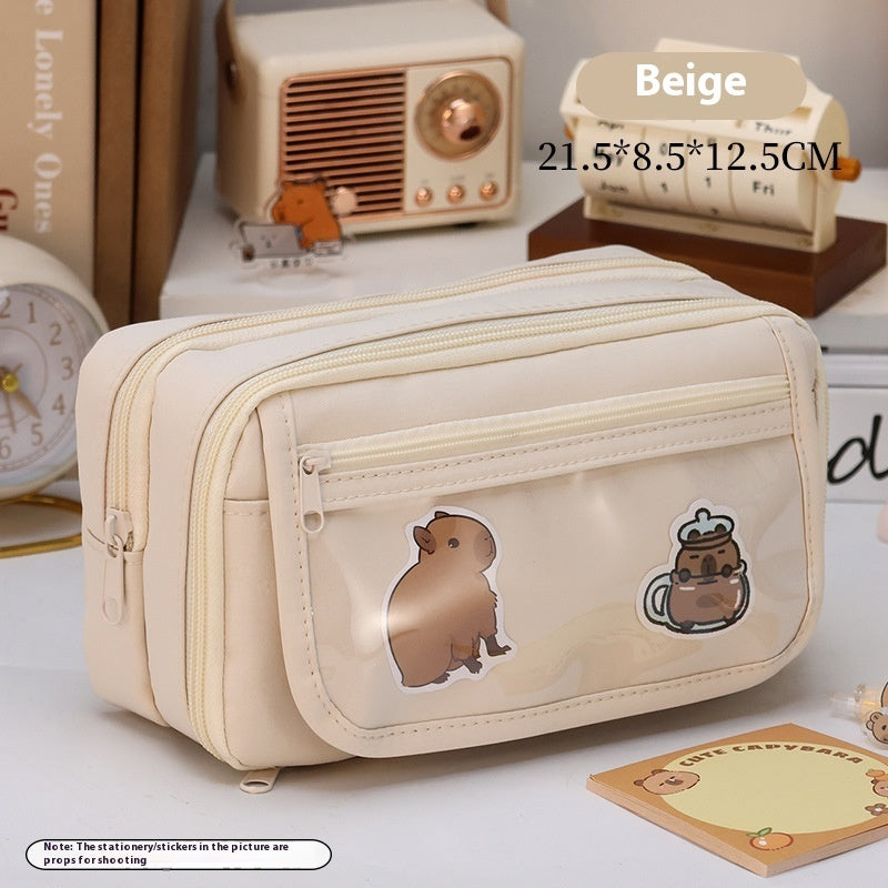 Ins Junior High School Student Storage Pencil Box Large Capacity Pencil Case