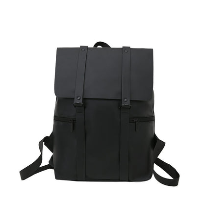 Simple Solid Color Backpack Sen Casual Functional Student Backpack